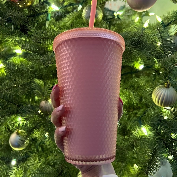 BRAND NEW WITH TAGS! STARBUCKS pink lemonade soft touch studded tumbler set - Picture 3 of 7